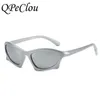 2022 Fashion Modern Geometry Silver Sunglasses Women Vintage Outdoor Goggles Men Driving Shades Female De Sol 0508