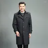 Men's Trench Coats Men's Coat High-quality Long Lapel Windbreakers Brand Clothing