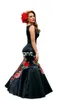 Mexican Charro Mermaid Prom Occasion Dresses Black 2023 Floral Embroidery Cap Sleeve Bateau Zipper Evening Graduation Gown