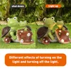 Garden Statue Frog Face Turtles Figurines,Solar Powered Resin Animal Sculpture with 3 Led Lights