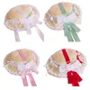 Weitkrempeln Hats Women Girls Tea Party Hut Victorian Lace Flowers Strohm Accessoire