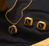 Orecchini Set di gioielli Set Orecchini collane per donne Designer di marca di moda Lettera in acciaio inossidabile Collana Orenazione Collana da donna in oro 18K