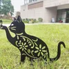 Садовые украшения на открытом воздухе котенок Акриловая статуя колышка 2D фигура.