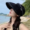 Chapeaux à large bord été parasol chapeau Protection UV double usage cheveux cerceau soleil pour femmes en plein air plage doux pliable seau casquettes 1PC
