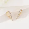 Hoop oorbellen 10pairs Geometrisch voor vrouwen Golden vergulde koperen sieraden Cubiek Zirkoon Ear Clip Party Wedding Gift High Fashion