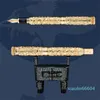 Metal Golden Dragon Fountain Pen Marble Pillar School Office Stationery