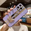 iPhone 15 14 13 12 11 Pro Max 14Pro素敵な衝撃プルーフケースメッキミラーバックカバー用のかわいい3Dジュエル蝶の電話ケース