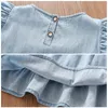 Girl's Dresses Little maven Baby Girls Summer Dress Denim Children Casual Clothes Cotton Soft and Comfort for Kids 2-7 year 230508