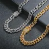 Ketens Cuban Link Chain for Men Iced Out Out Silver Gold Rapper kettingen Volledige Miami ketting bling diamant hiphop sieraden choker hipl868