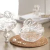 Förvaringsflaskor Swan Glass Jar Jewelry Cosmetic Crystal Jarsseuropean Style Candy Tank Relief Craft Home Decoration Moderna ornament