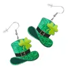 Väggklockor örhängen damer gröna dingle yingshi shamrock öronhängen akryl studs missar