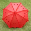 Зонтичные дизайнерские красные зонтики Женщины кружевные ультрафиолетовые защиты сильная ветрозащитная складная зонтика роскошные свадебные парасоли