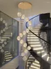 Hangende lampen rond cake kristal kroonluchter villa diy gevormde trap licht led el lobby familie plafond slaapkamer armatuur