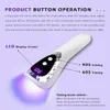 Nageldrogers handheld UV LED -lamp voor nagels drooglamp oplaadbare mini -manicure lamp nageldroger voor gel nagels draagbaarheid nail art tool 230508