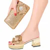 Sandalias Nigeria África diseño de garantía de calidad cristal Sexy zapatos y bolsos de verano a juego de talla grande zapatillas de mujer 230508