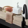 Organisation Licht Luxus Wasserhahn Rack mit Haken verstellbare Küche Waschbecken Schwamm Lappen Duschgel Shampoo Seife Abfluss Home Badezimmer Lagerregal