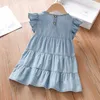 Girl's Dresses Little maven Baby Girls Summer Dress Denim Children Casual Clothes Cotton Soft and Comfort for Kids 2-7 year 230508