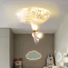 Lustres rocket lustre pour la chambre de chambre pour enfants étude de chambre à coucher pour enfants moderne créatif de plafond de plafond lampe de plafond garçons