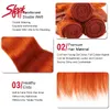 Hair Bulks Sleek Brazilian Straight Orange Menschliches blondes Ingwer und rote Farbe Bundles Erweiterung für schwarze Frauen 230508