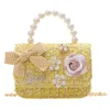 Sacs à main Pearl Kid's Crossbody Bag Argent Porte-monnaie Mode Sac à main Enfants Princesse Épaule Messenger Bag Bow-knot Pocket Pack 230508