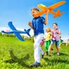 Aircraft Modle 4Packs 50CM Foam Plane Kits Flying Glider Toy With LED Light Hand Throw Airplane Sets Outdoor Game Aircraft Model Toys For Kids 230508