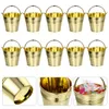 Present Wrap 10 PCS Metallic Pails Follow Kids Snack Container Makeup Brush Basket Hucket Gold Wedding Pail