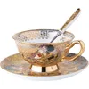 Kaffete Tools Luxury European Double Coffee Cup Set Vintage British Mug Bone China Egyptian Par Design Espresso Milk Tazas vackra muggar P230508