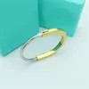 Designer Bangle Charm Armband Armbanden Vrouwen Brief Sieraden Plated Titanium Staal Gouden Manchet Fashion Party Accessoires