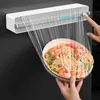 Organization Kitchen Food Cling Film Wrap Dispenser Food Wrap Dispenser Cutter Plastic Sharp Fixing Foil Cutter Storage Holder Kitchen Access