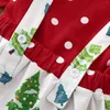 Zestawy odzieży niemowlęta Dziewczyny Baby Christmas Dot długie rękawy Romper Xmas Tree Suspirt z opaską na głowę zimowe ubrania dla nastolatków