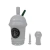 8 inch Starbucks Cup Glass Bongs Hookah Water Pipes Dab Rigs and Oil burner Glass Pipes Bongs Hookah Smoking Accessories Black Thick Water Bongs for smoke