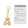 Keychains Flola Gold Silver Color Little Pearl Bear Keychain For Women Girls Bag Auto Key Holder Alloy Leuke Rhinestone Jewelry KCHA026