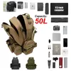 Utomhuspåsar 50L 4 i 1Molle Sport Tactical Bag Men's Tactical Ryggsäck Militär ryggsäck utomhus vandringsklättring armé ryggsäck camping väskor p230508