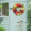 Decorative Flowers Spring Summer Wreath For Front Door Outside Artificial Peony And Hydrangea Flower Hanger Tall