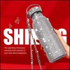 Tumblers 500Ml Sparkling Diamond Tumbler Stainless Steel Bling Rhinestone Water Bottle Portable Outdoor Kettle With Lid Drop Deliver Dhxjk