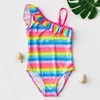 Maillot de bain femme 4-11 ans enfant en bas âge filles coloré bande maillot de bain une pièce enfants haute qualité tenue de natation