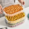 Organisation Küche Organisation Knödel Aufbewahrungsbox Frischhaltung Transparente mehrschichtige gestapelte Kühlschrank-Kunststoffbox mit Deckel