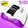 Nail Dryers 66LEDs Nail Dryer LED Nail Lamp UV Lamp for Curing All Gel Nail Polish With Motion Sensing Manicure Salon Tool Equipment 230508