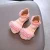 Sandals Summer Children's Fashion Sandals Girls Rhinestone Princess Shoes Kids Lace Pearl Flower Beach Sandals Baby Girl Shoes