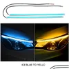 Other Car Lights Light 2Pcs Led Drl Daytime Running Styling Dynamic Streamer Flow Amber Blub Turn Signal Warning Steering Fog Day La Dhgfi