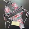 Vintage Motif Bikini Femmes Maillots De Bain Lettre Imprimer Maillot De Bain Nouvelles Dames Split Bikinis Plage Maillot De Bain