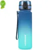 Uzspace Bouteille d'eau de sport de 500 ml avec couvercle rebondissant, rappel de chronologie, tasse Tritan givrée étanche pour les sports de plein air, fitness, sans BPA