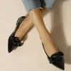 Dress Shoes Zapatos Mujer Fashion Pointed Toe Women Shoe Spring Trend Patent Leather Shoe Chain Shallow Mouth Allmatch Flat Shoe Loafers42 230508