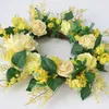 装飾的な花耐久性のある春の飾り感謝祭のための花の花輪イージーハンギングリーフサマーパーティー装飾a0ke