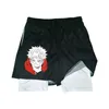 Shorts pour hommes Anime Jujutsu Kaisen Hommes Running Trunks Joggers imprimés à séchage rapide Casual Beach Wear Shorts de sport 2 en 1 Poches latérales Y23