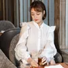 Women's Blouses SIMEIZI White Shirt For Women 2023 Spring And Summer Soft Chinese Style Tops