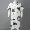 Chándales de hombre Summer Hawaii Trend Print Sets Men Shorts Shirt Clothing Set Casual Palm Tree Floral Beach Traje de manga corta 230508