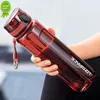 Uzspace Sport Water Bottle BPA無料ポータブル漏れ可能なシェーカープラスチックボトルEcofrendly Outdoor Trave Drinkware 350/500/1000ml