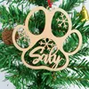 Décorations de Noël Boule personnalisée Étiquettes-cadeaux Ornement de chien personnalisé Boule en bois avec nomNoël