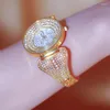 Orologi da polso Orologi da donna in oro con cristalli d'argento Orologi da donna con cinturino in acciaio inossidabile con diamanti superiori Orologio da donna 2023 Montre